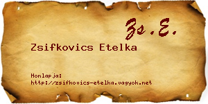 Zsifkovics Etelka névjegykártya